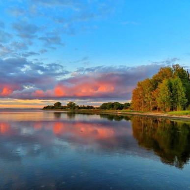 Roskilde Fjord lyserød himmel