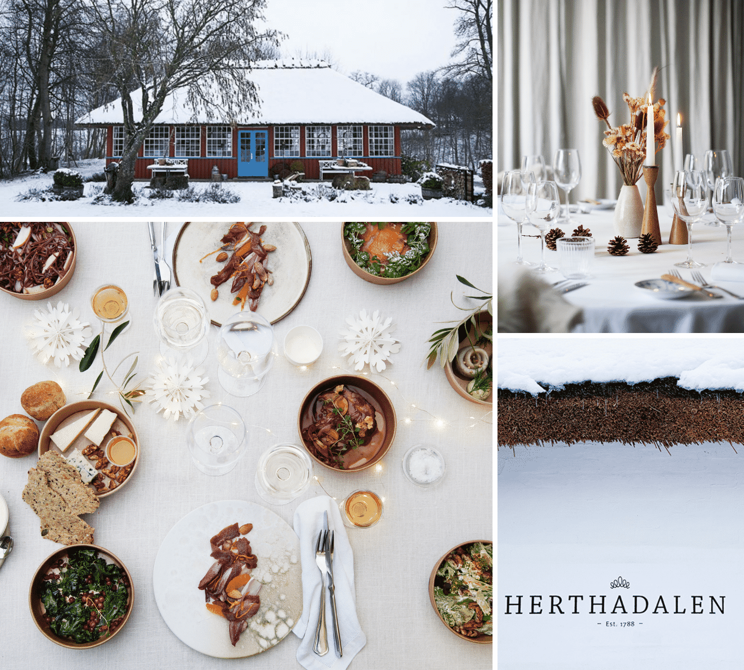 Restaurant Herthadalen-økologi-lokale råvarer-selskaber-sommerfrokost i skoven-Lejre-Fjordlandet-hvid jul lysfest