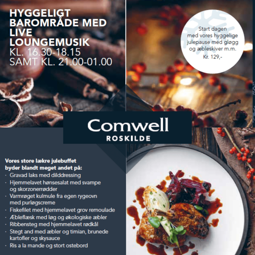 Comwell Roskilde - hotel - Roskilde Fjord - nordisk stemning - julefrokost